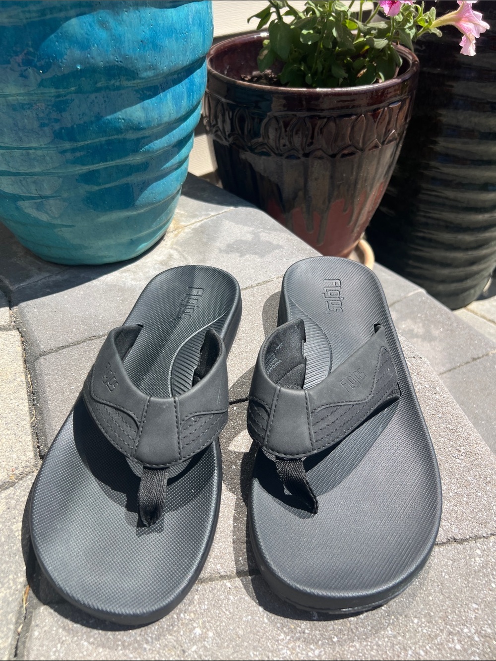 Flojos Black Comfort Foam Flip Flops